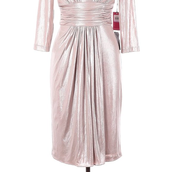 NWT Vince Camuto metallic shine pink party holiday dress, size 6 - Picture 2 of 4
